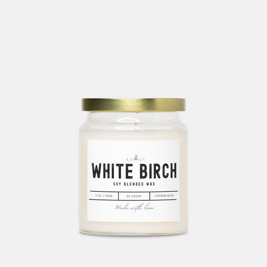 White Birch Candle Apothecary Jar (9oz) - Boone House