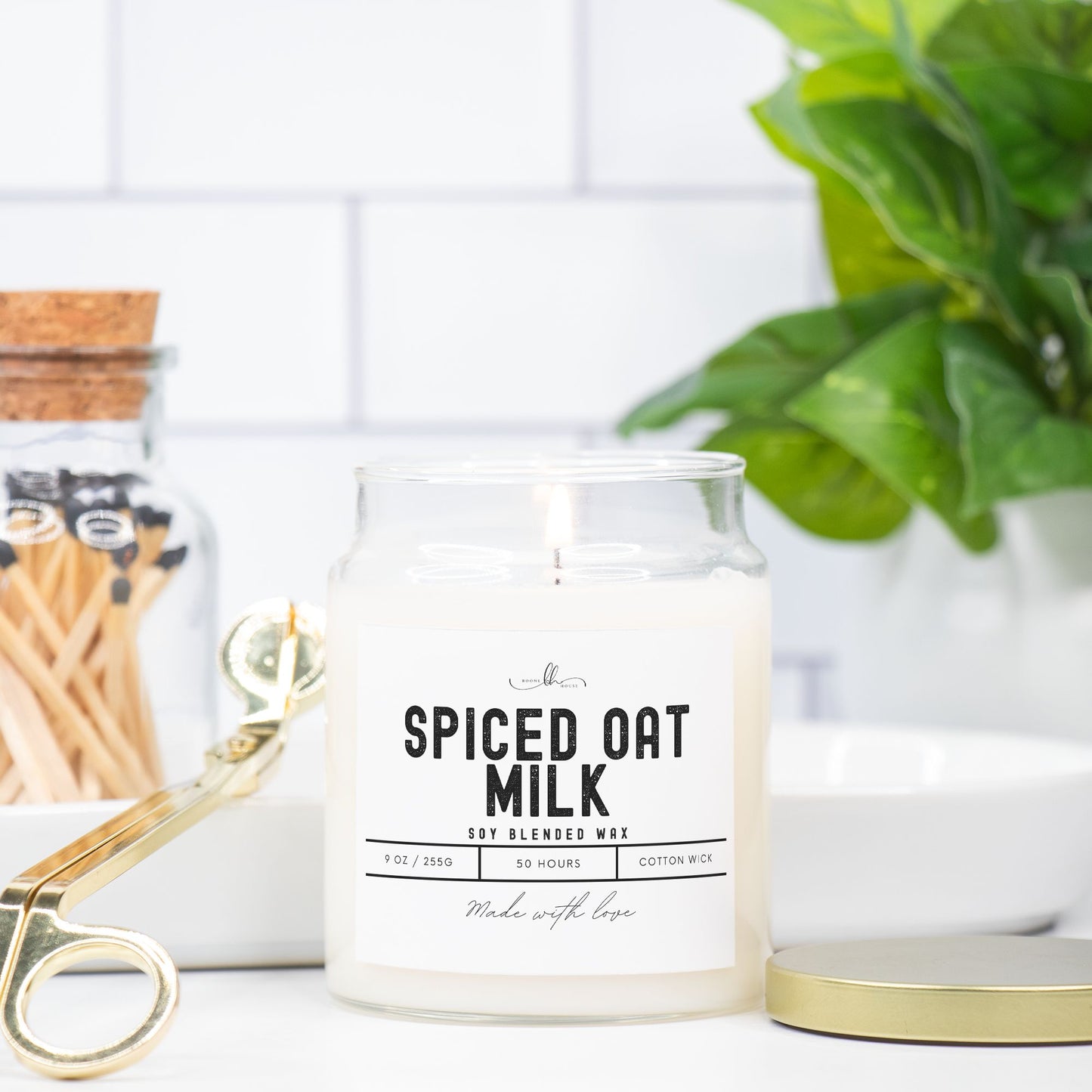 Spiced Oat Milk Candle Apothecary Jar (9oz) - Boone House