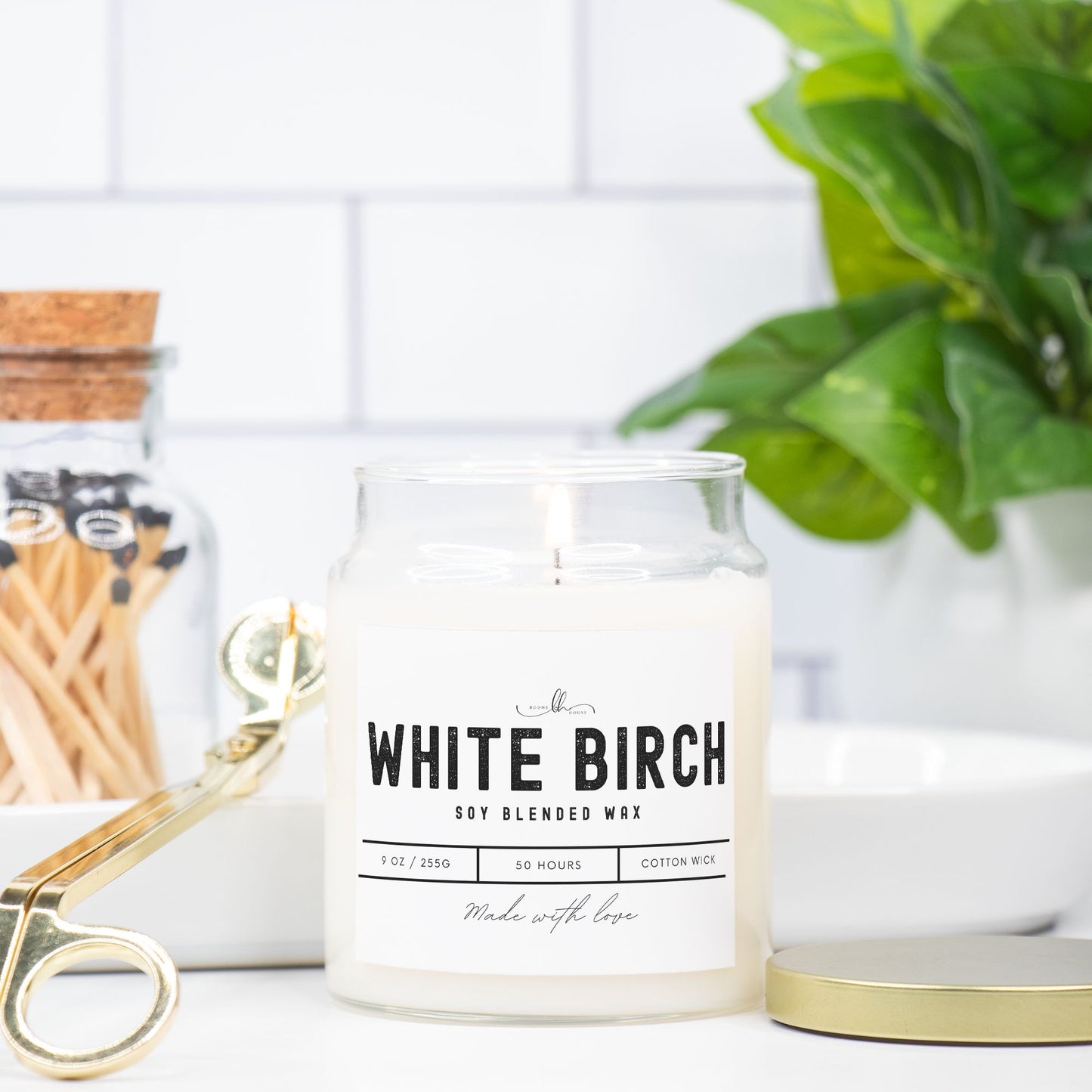 White Birch Candle Apothecary Jar (9oz) - Boone House