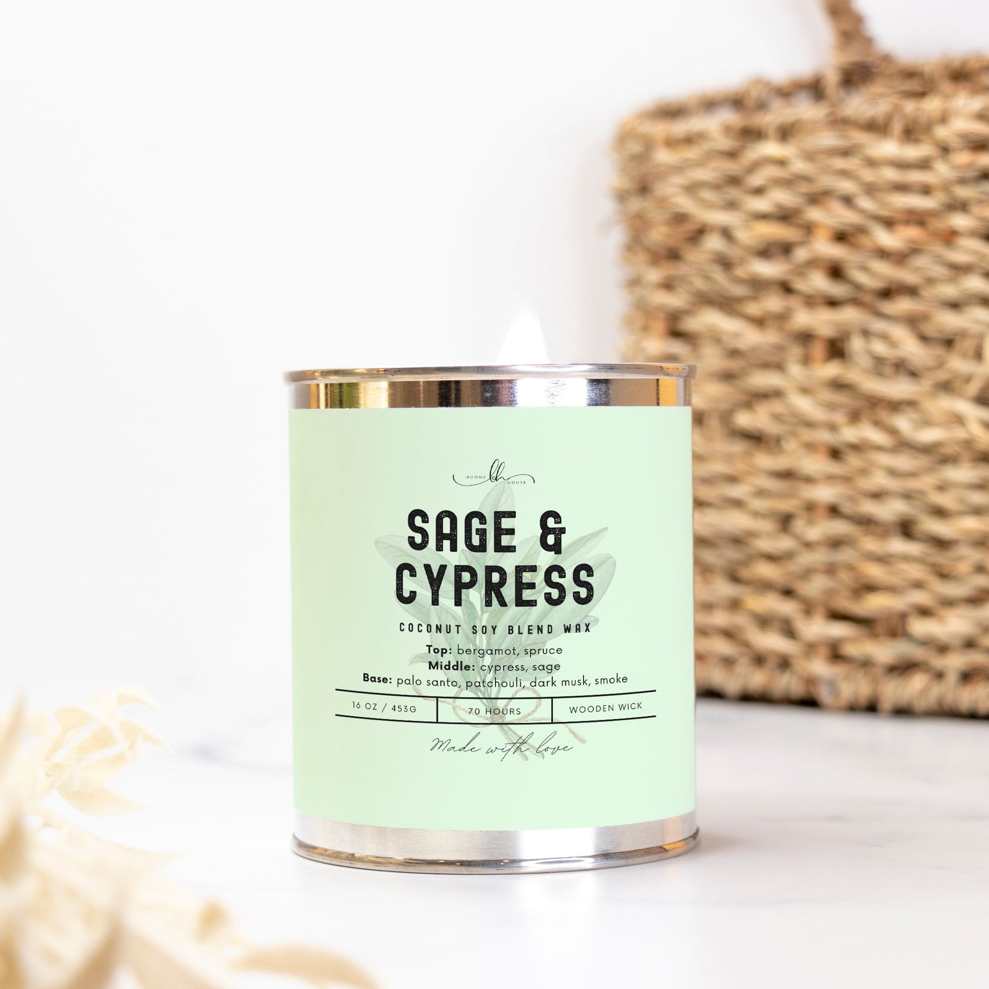 Sage & Cypress Paint Can Candle (16 oz) - Boone House