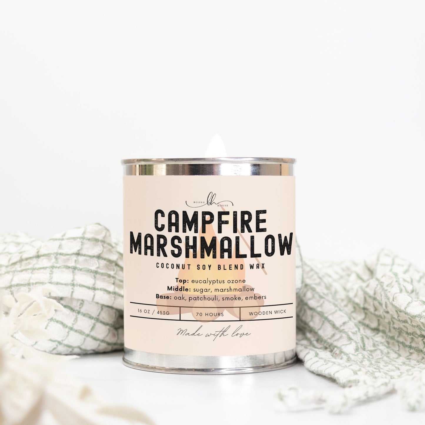 Campfire Marshmallow Paint Can Candle (16 oz) - Boone House