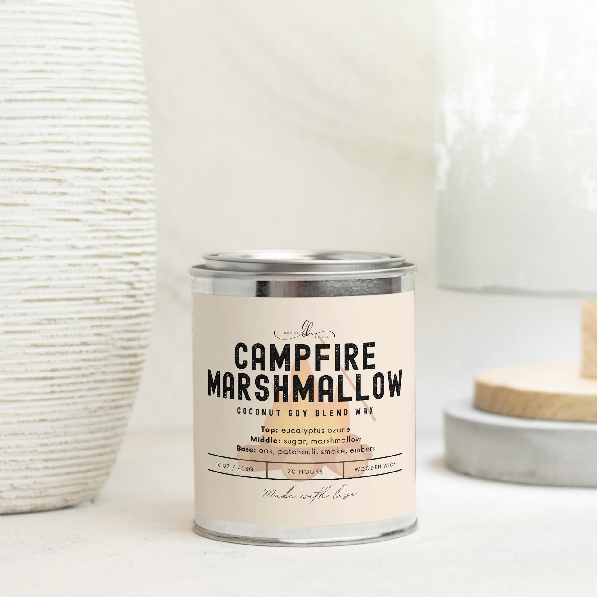 Campfire Marshmallow Paint Can Candle (16 oz) - Boone House