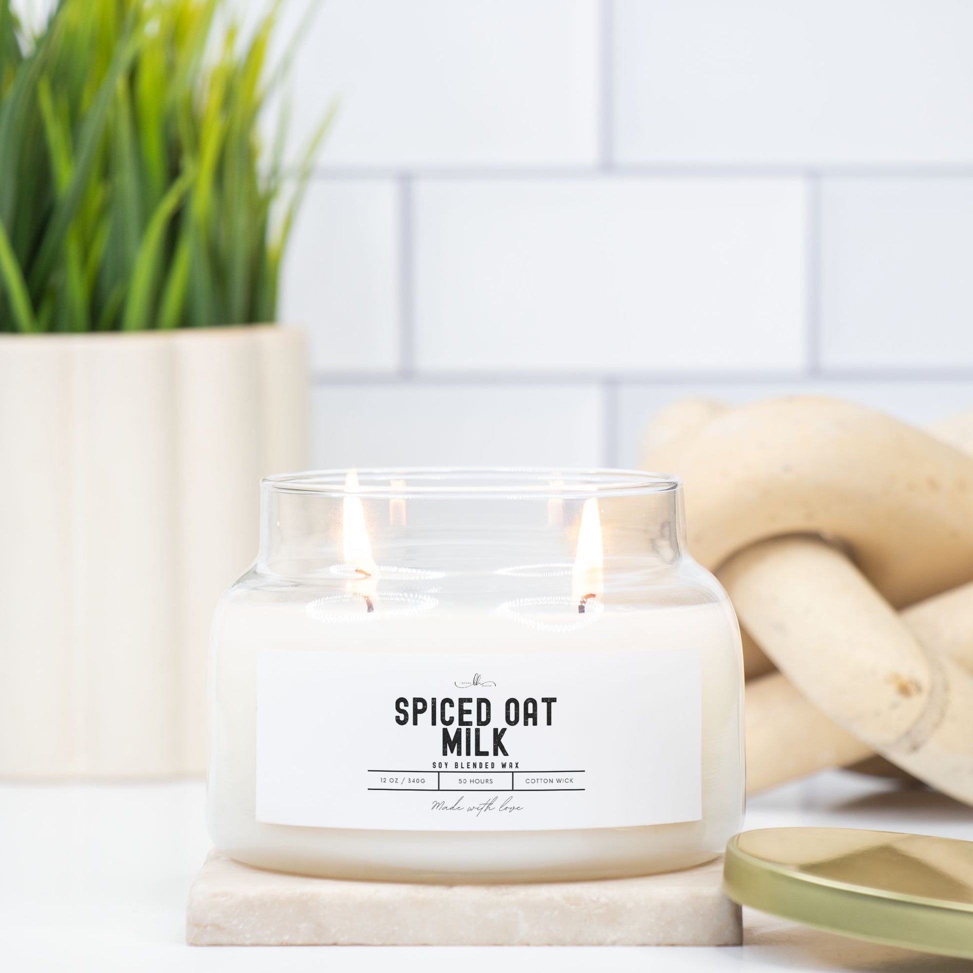 Spiced Oat Milk Candle Apothecary Jar (12 oz) - Boone House