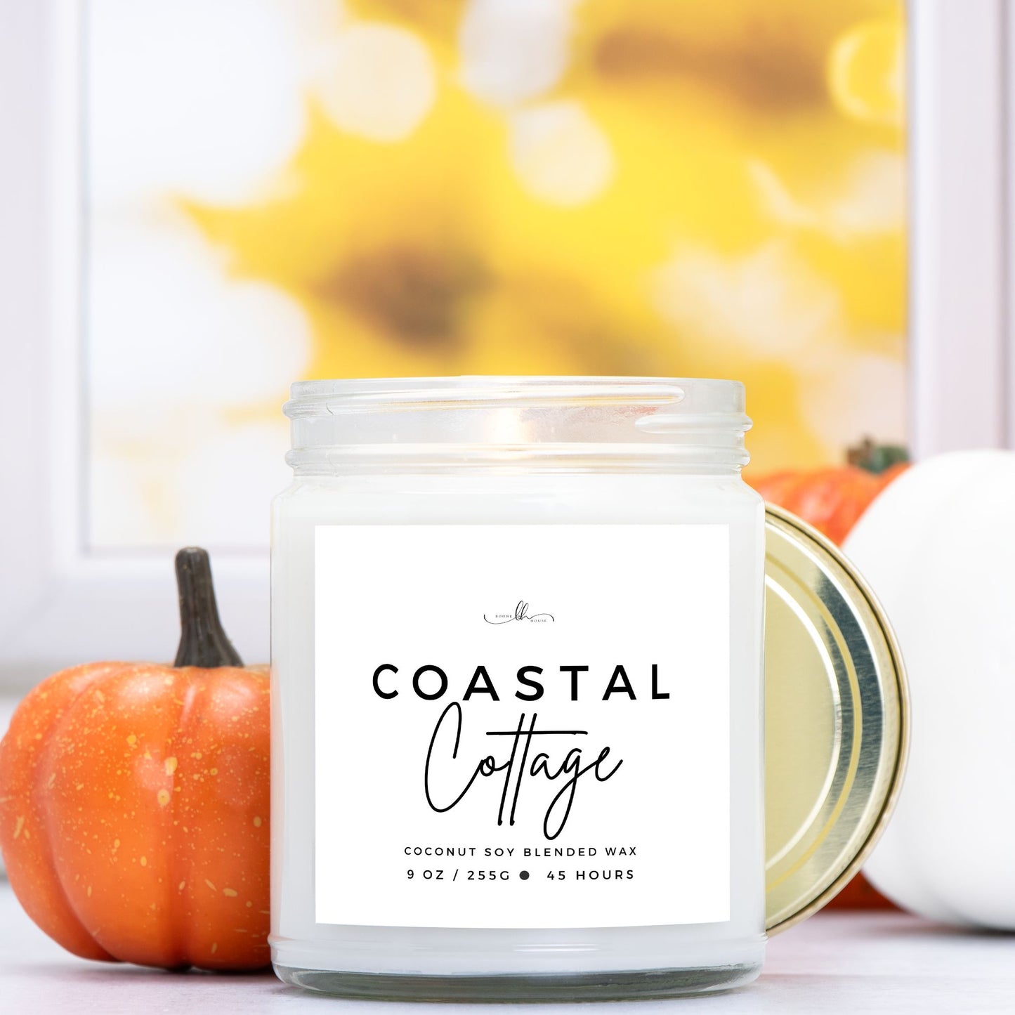 Coastal Cottage Clear Mason Jar Candle (9oz) - Boone House