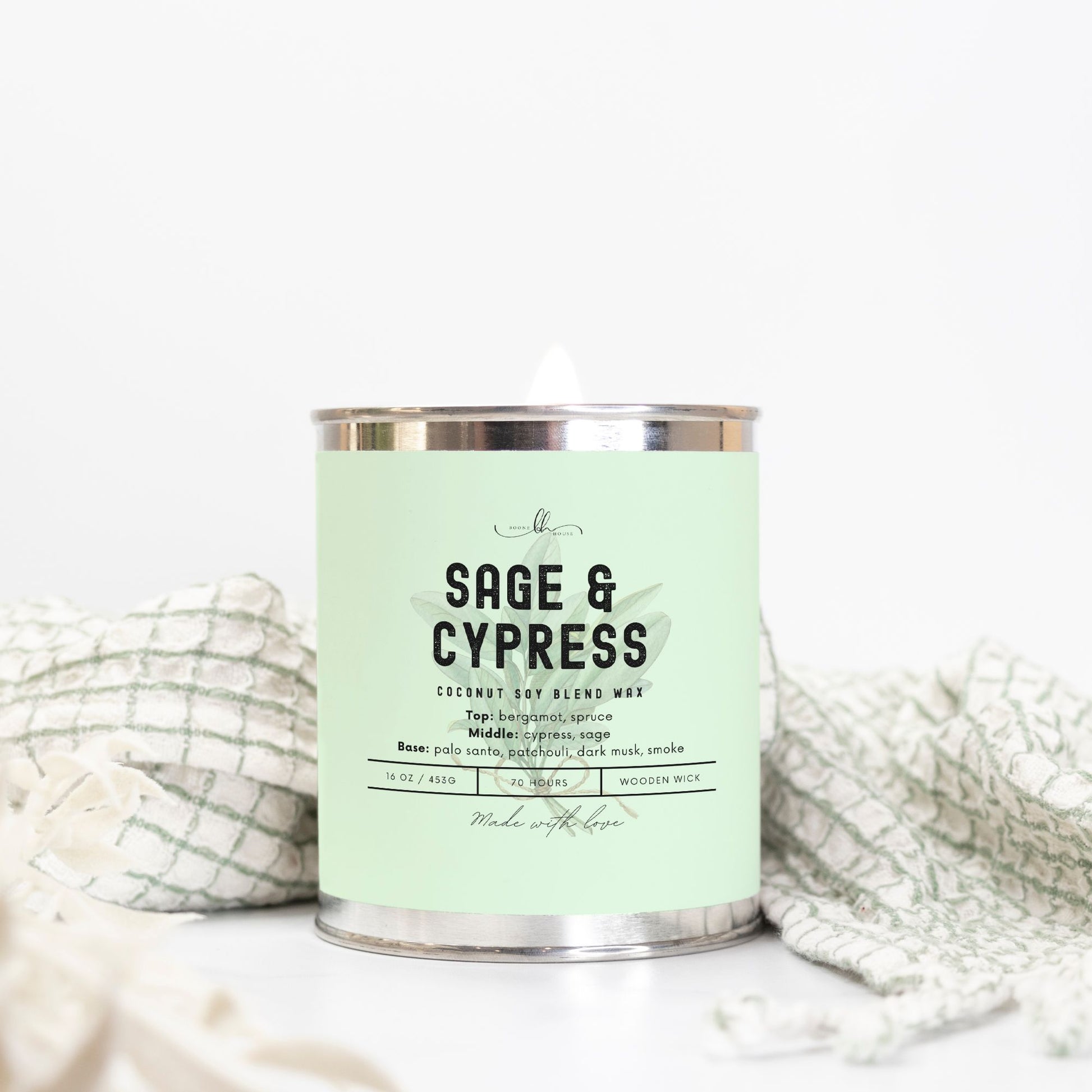 Sage & Cypress Paint Can Candle (16 oz) - Boone House