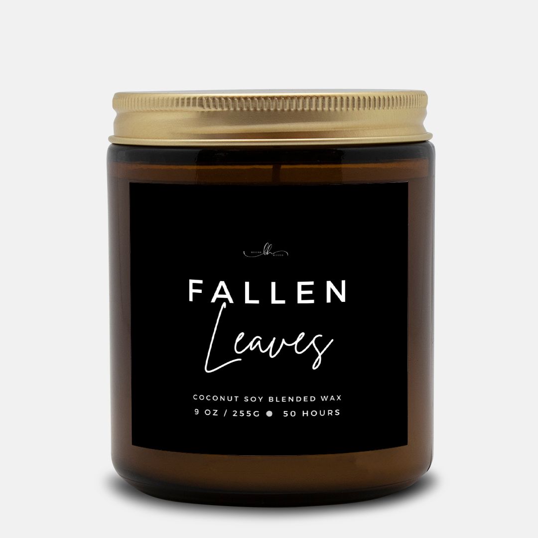 Fallen Leaves Amber Mason Jar Candle (9oz) - Boone House