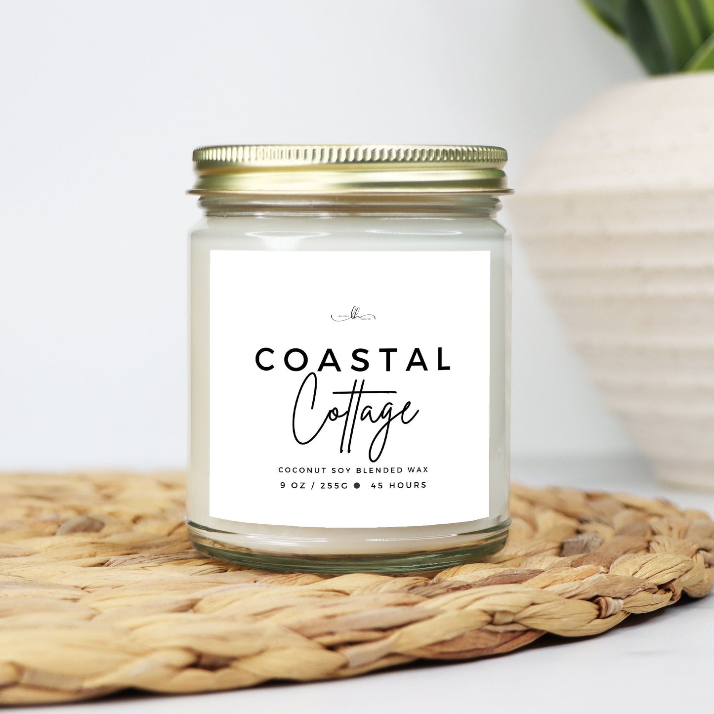 Coastal Cottage Clear Mason Jar Candle (9oz) - Boone House