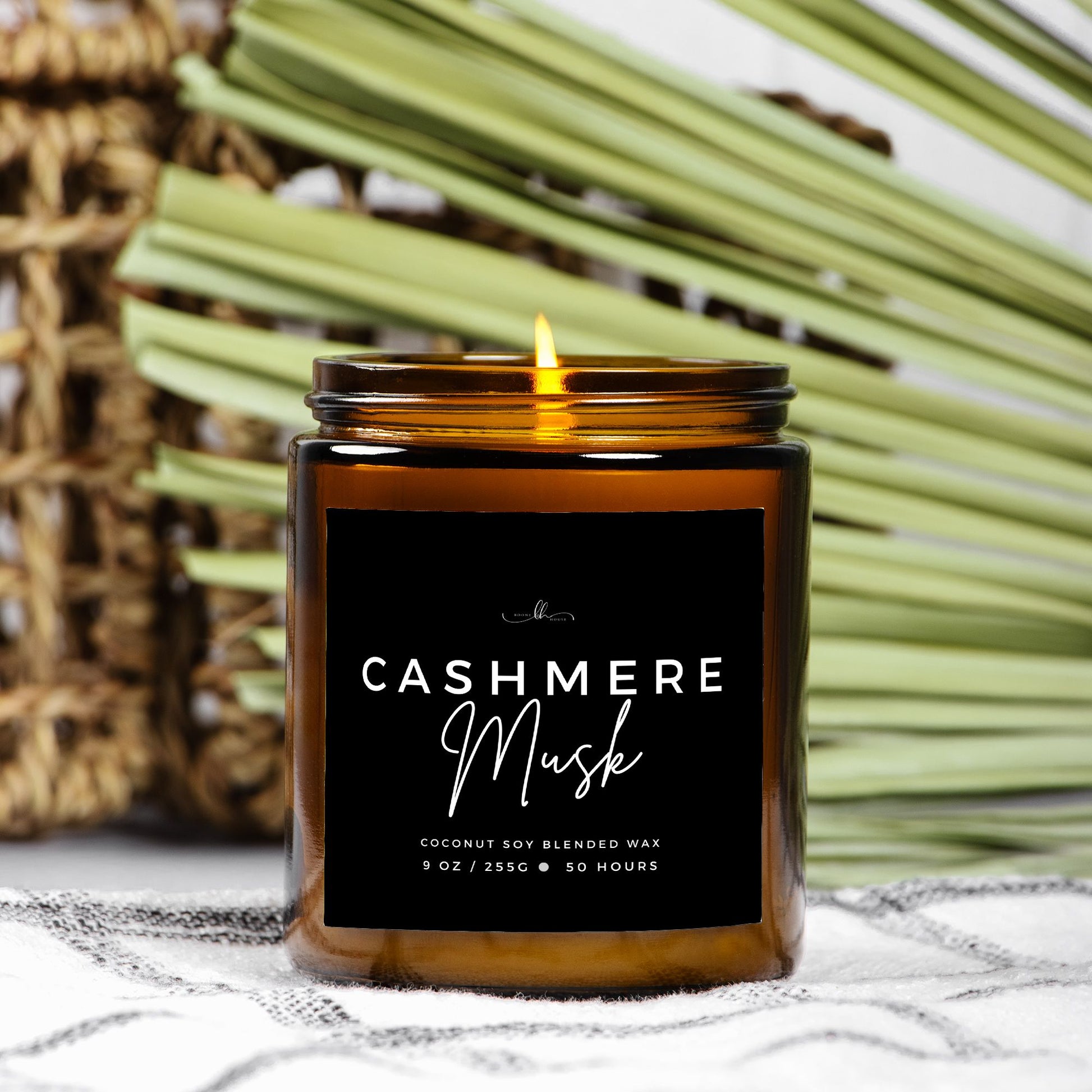 Cashmere Musk Amber Mason Jar Candle (9oz) - Boone House