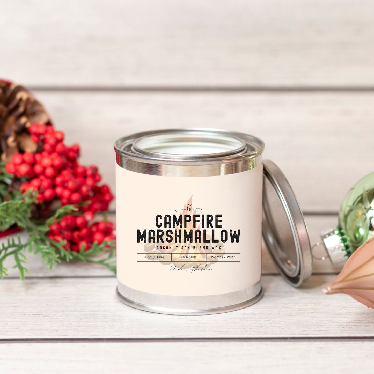 Campfire Marshmallow Paint Can Candle (8 oz) - Boone House