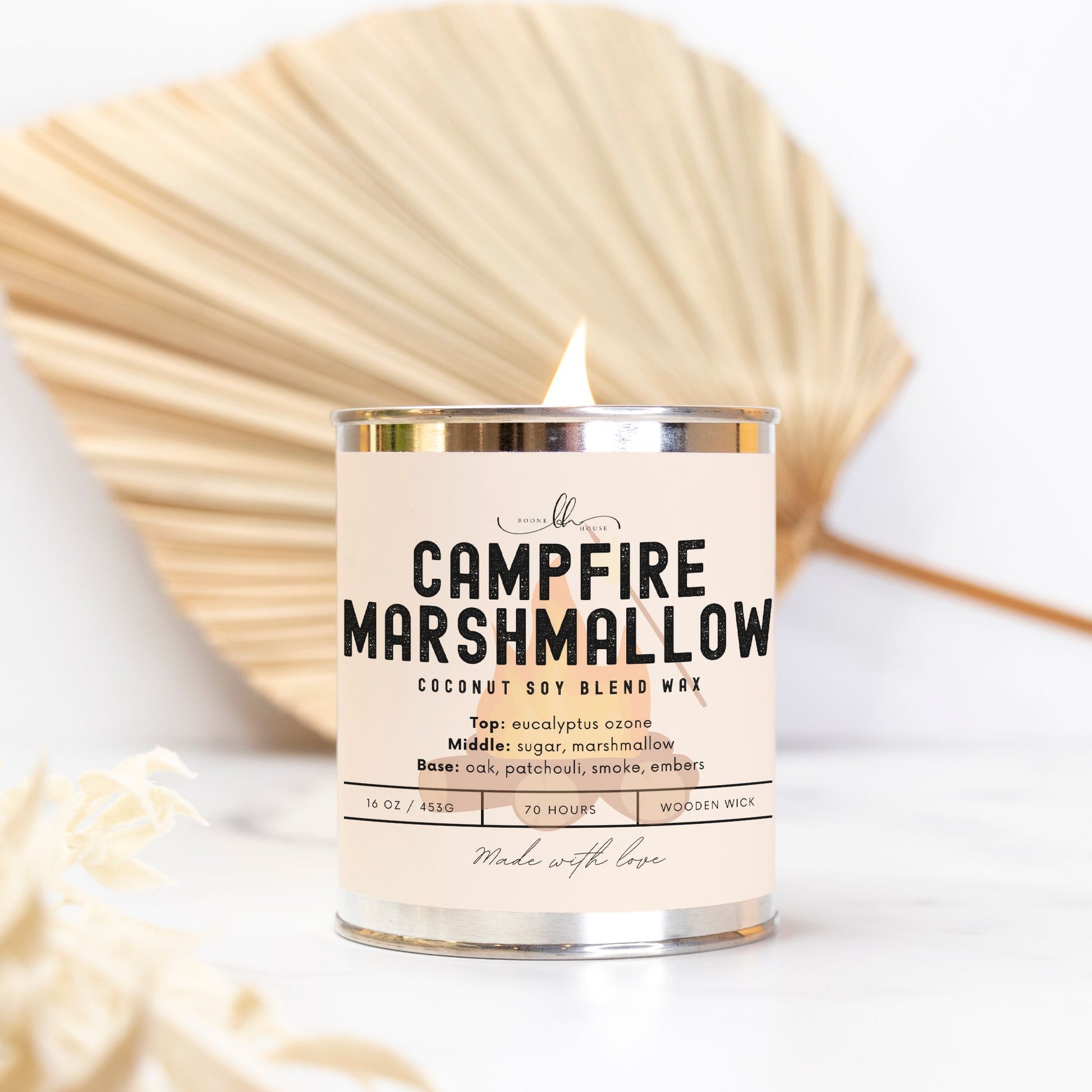 Campfire Marshmallow Paint Can Candle (16 oz) - Boone House