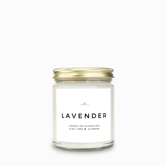 Lavender Clear Jar Candle (9oz) - Boone House