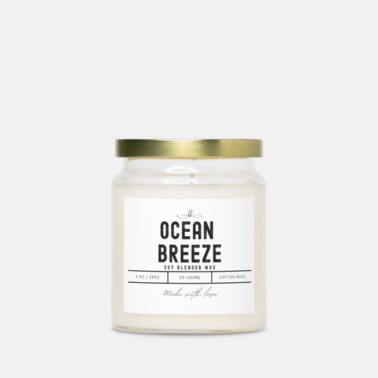 Ocean Breeze Candle Apothecary Jar (9oz) - Boone House