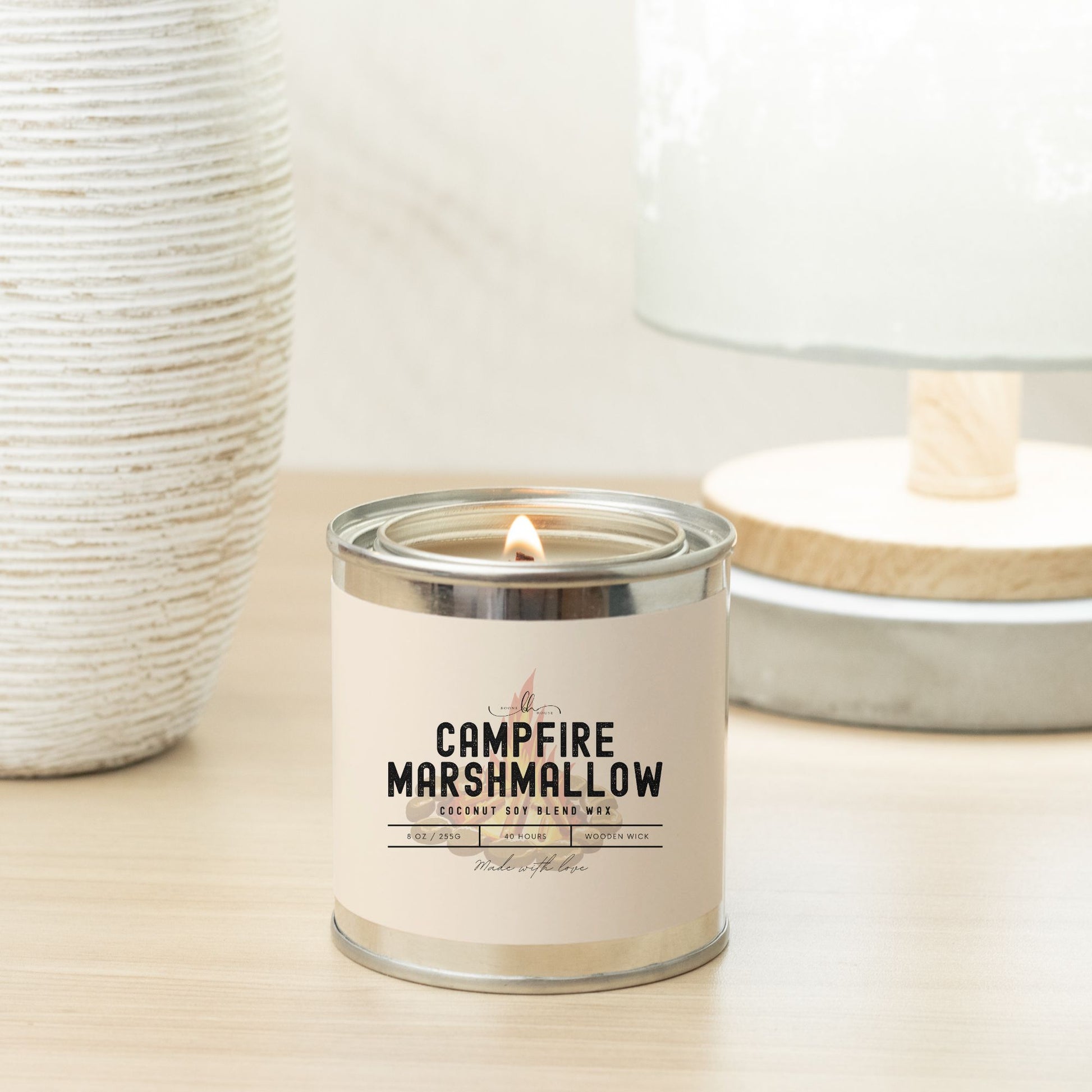 Campfire Marshmallow Paint Can Candle (8 oz) - Boone House