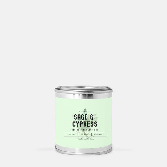 Sage & Cypress Paint Can Candle (8 oz) - Boone House