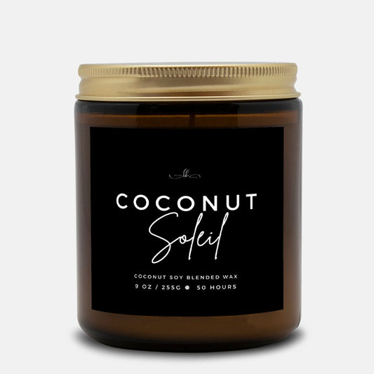 Coconut Soleil Amber Mason Jar Candle (9oz) - Boone House