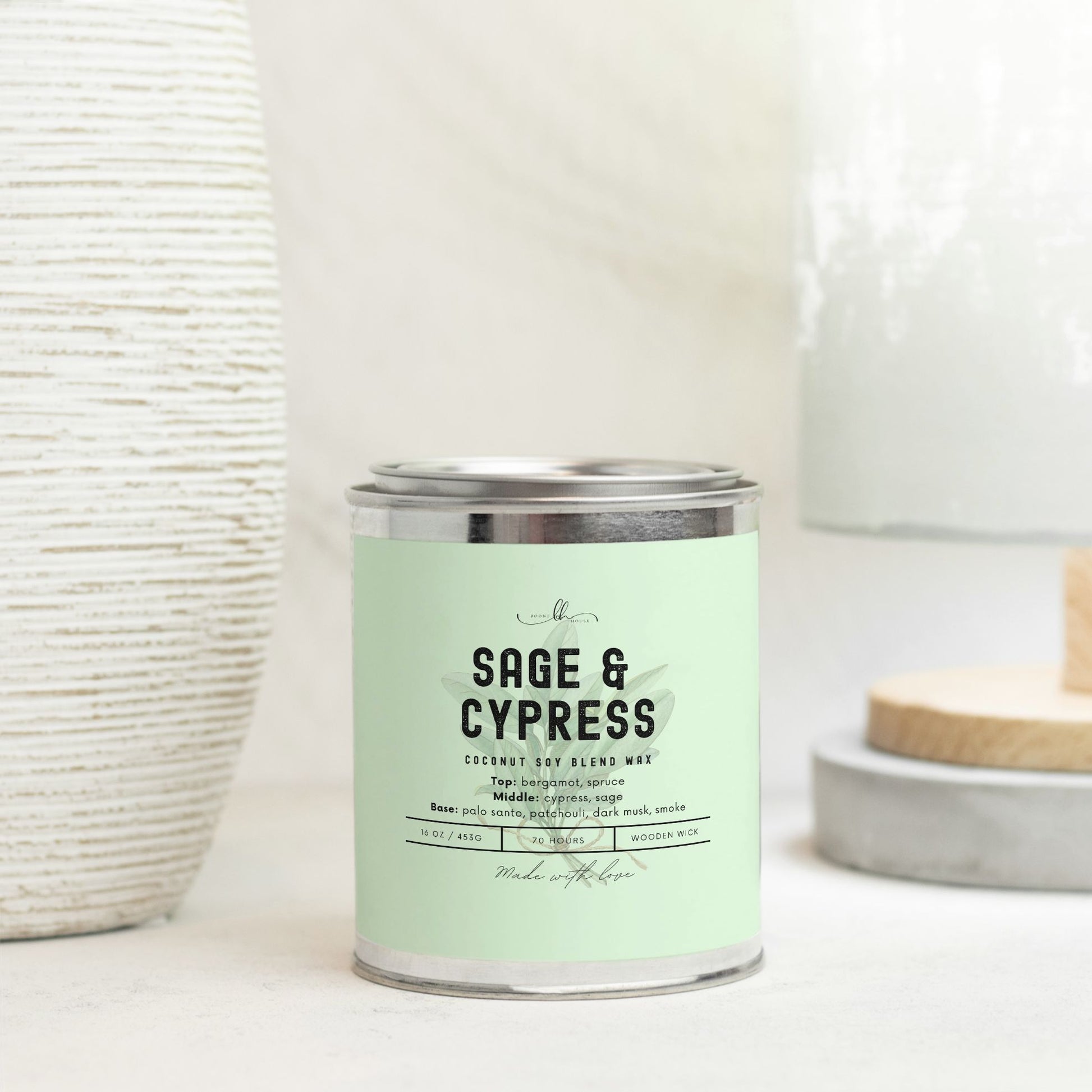 Sage & Cypress Paint Can Candle (16 oz) - Boone House