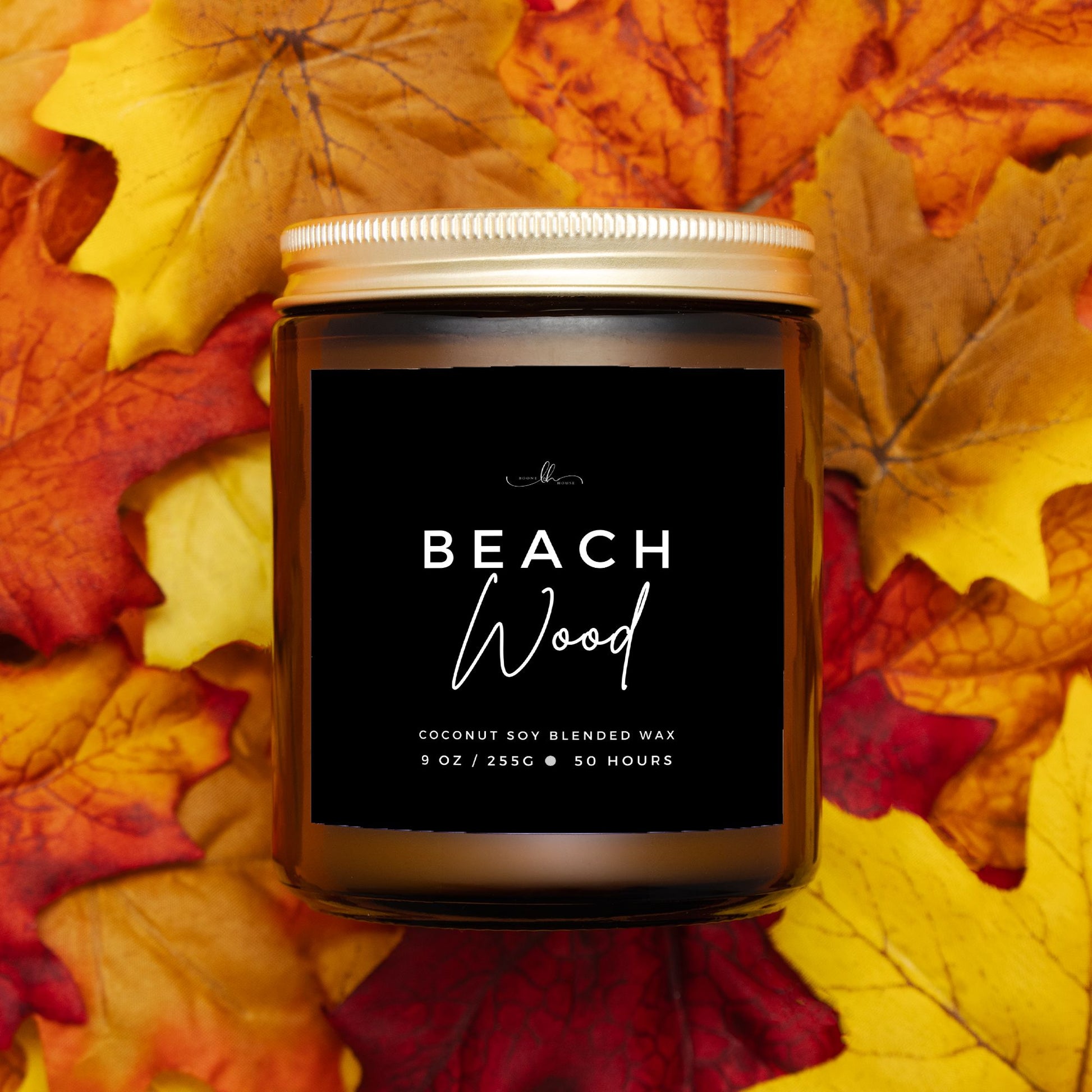 Beachwood Amber Mason Jar Candle (9oz) - Boone House