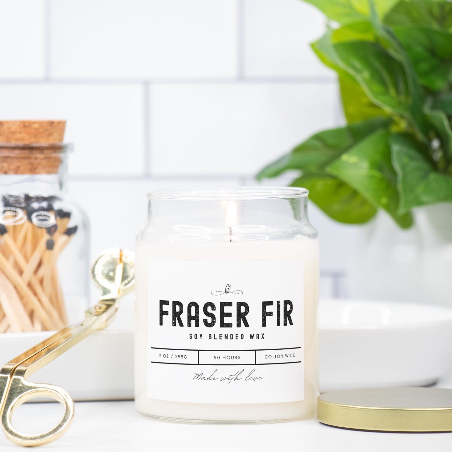 Fraser Fir Candle Apothecary Jar (9oz) - Boone House