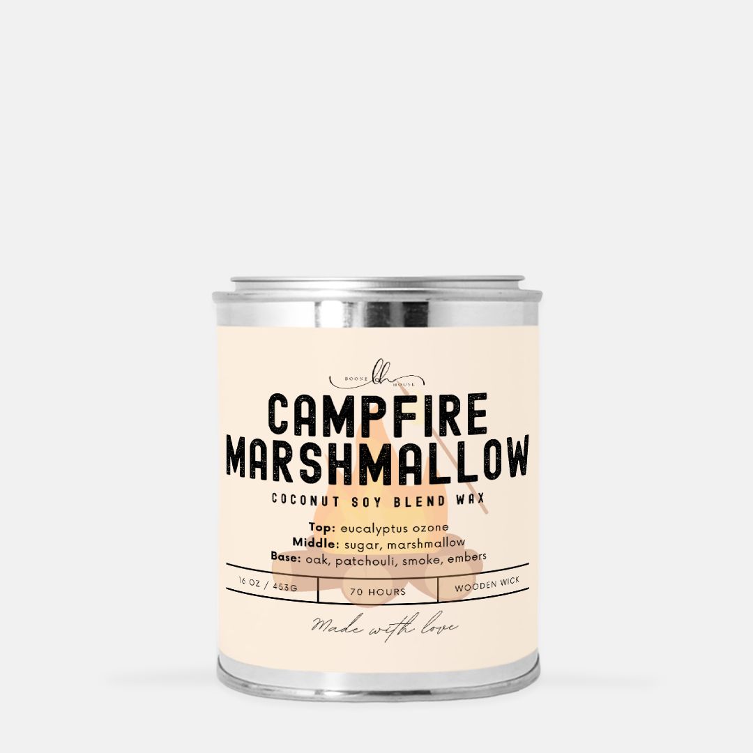 Campfire Marshmallow Paint Can Candle (16 oz) - Boone House