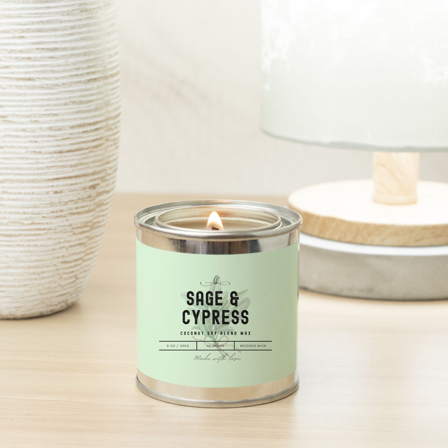 Sage & Cypress Paint Can Candle (8 oz) - Boone House