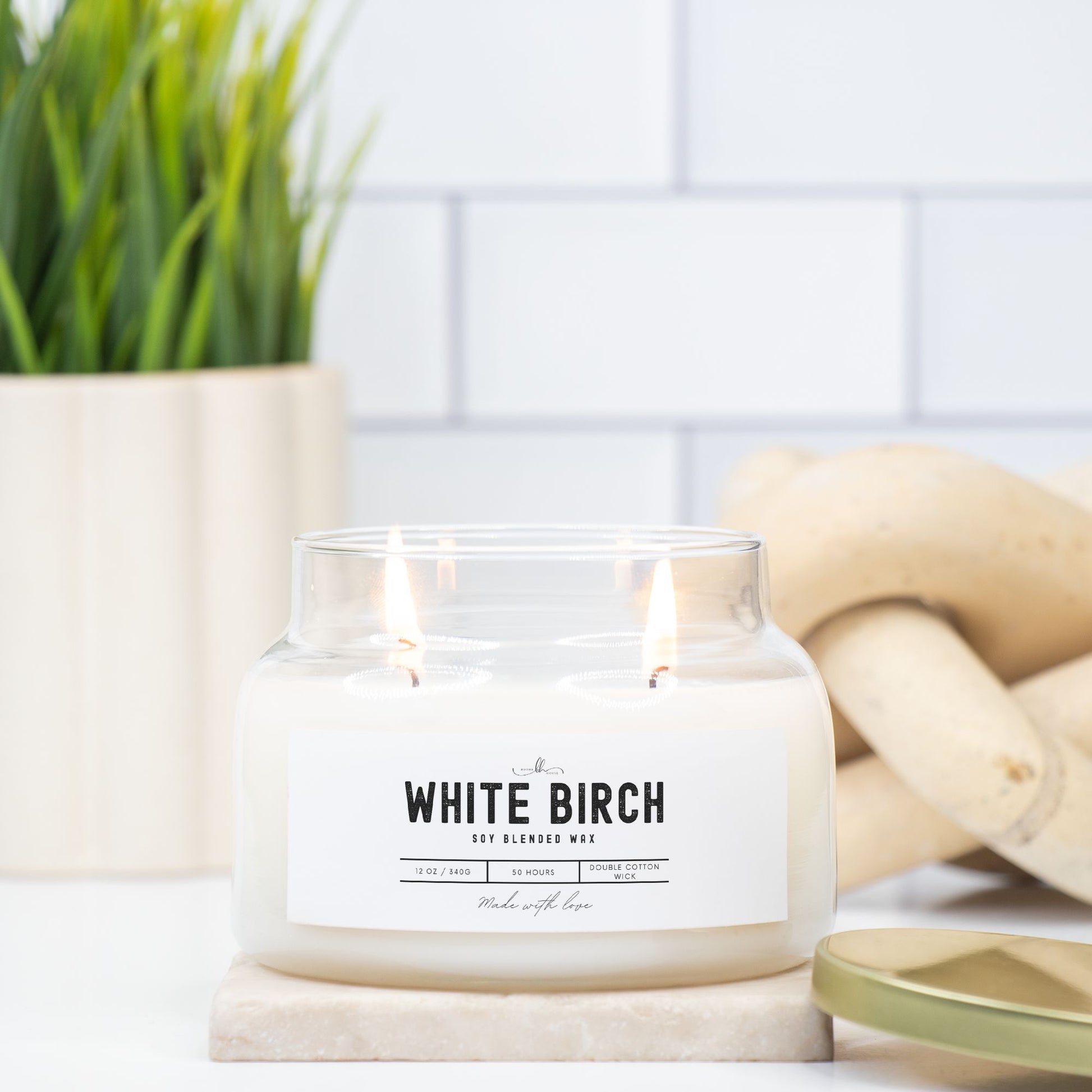 White Birch Candle Apothecary Jar (12 oz) - Boone House